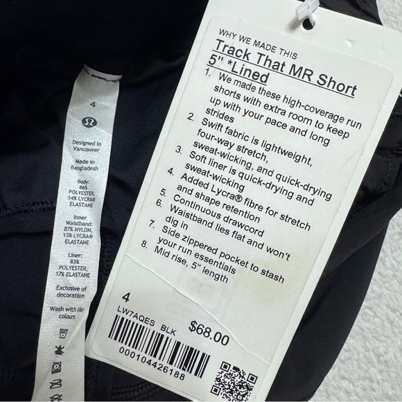Lululemon sz 4 Track That MR Shorts 5” Lined Black - Picture 4 of 6